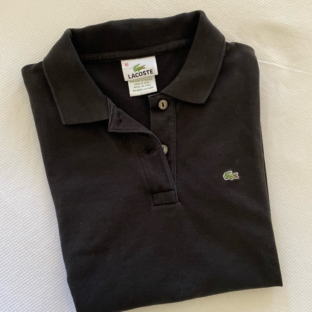 Ladies, black Lacoste shirt size 40/8